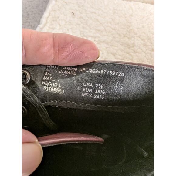 Combat Lug Boots Size 7.5 Military Style Women's Comfort Time & Tru Wine * - Picture 13 of 14